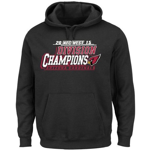 NFL Men's Arizona Cardinals Majestic Black 2015 NFC West Division Champions Pullover Hoodie